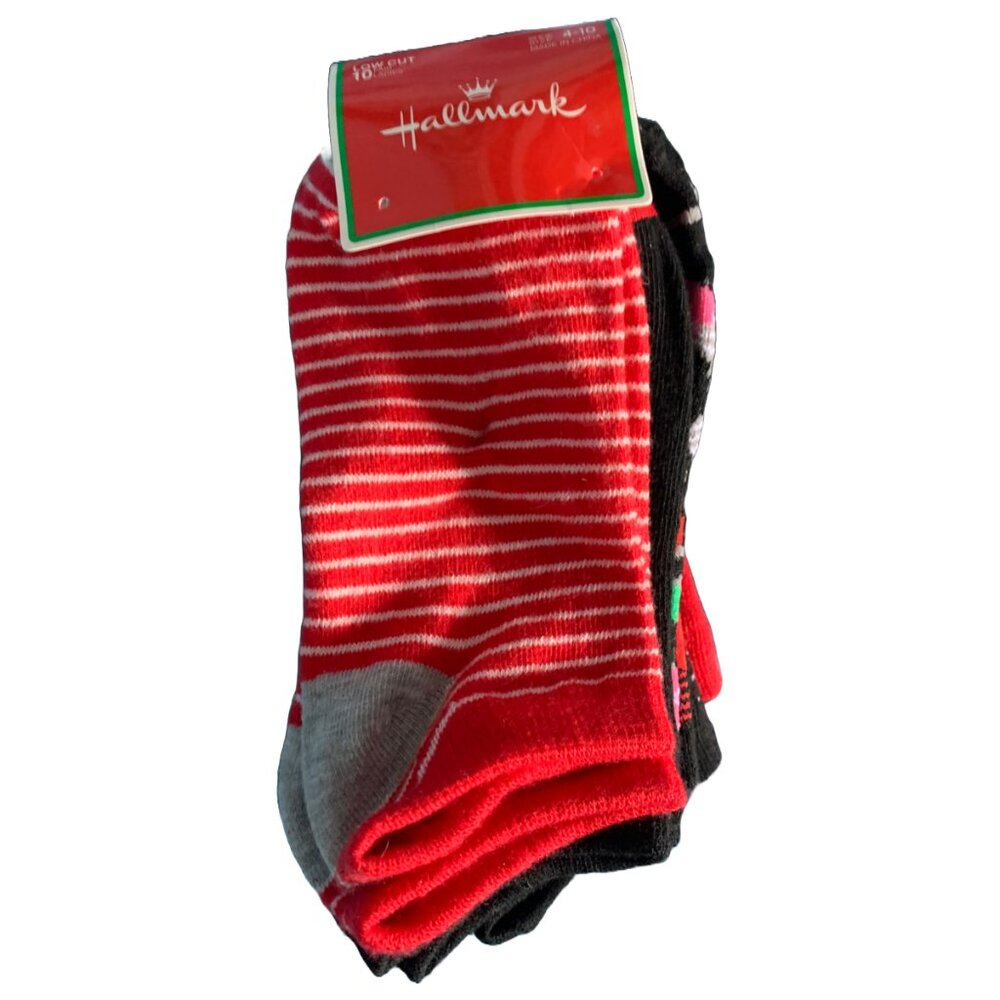 NWT HALLMARK Women's 10-pack Low Cut Ankle Novelty Christmas/Holiday Socks - Picture 1 of 6